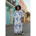 Robe chemise bleu grande taille