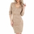 Robe pull boutonnée beige 2