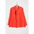 Chemisier col lavalière rouge grande taille