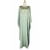 Abaya de qualité en satin épais avec strass vert