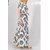 Robe longue effet lin noir et blanc