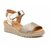 Sandales compensé en cuir doré avec scratch 2
