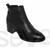 Bottines en cuir noir petit talon