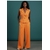 ensemble pantalon et top ceintré orange