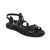 Sandales plate en cuir noir (Embellisseur de produit)