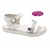 Sandale en cuir blanc et argente en cuir