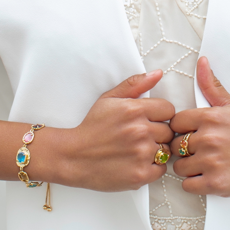 Bracelet Avec Pierres Naturelles Oeil De Chat Multicolore Bracelets Pierre Naturelle Verrerie Balembois