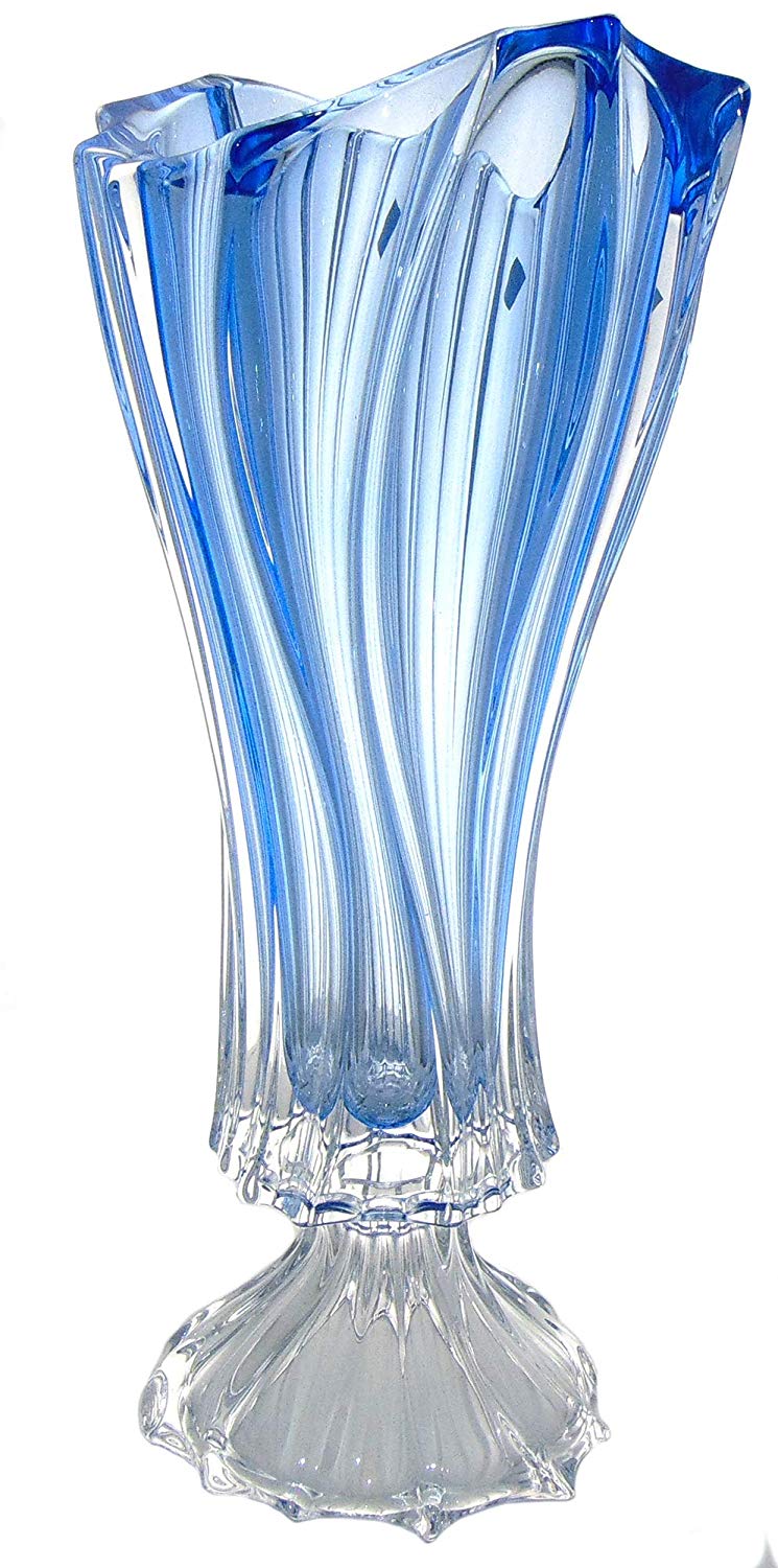 vase sur pied bleu_