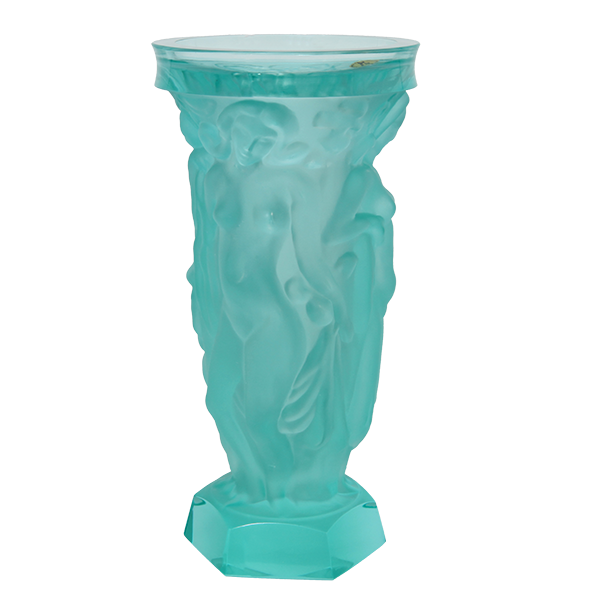 Vase en cristal opalescent bleu