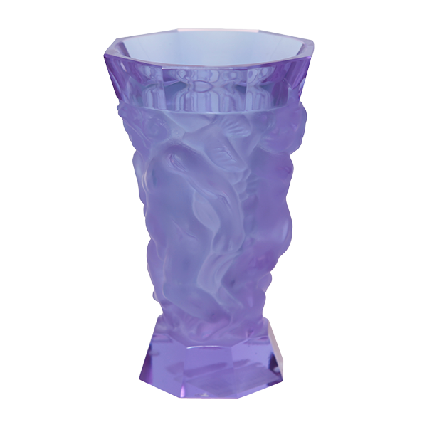 Vase en cristal opalescent améthyste