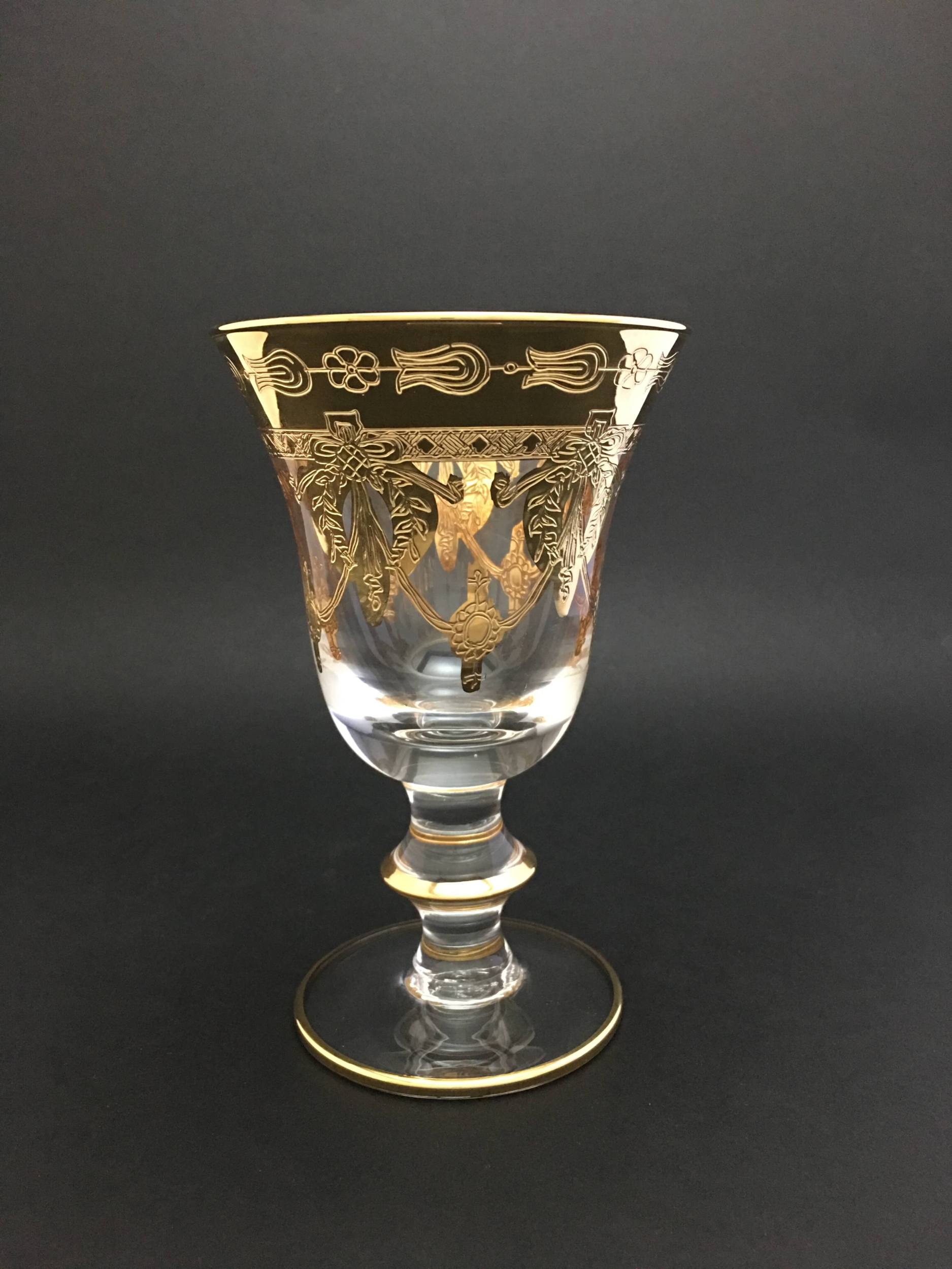 Verre à eau Calice Napoléon doré