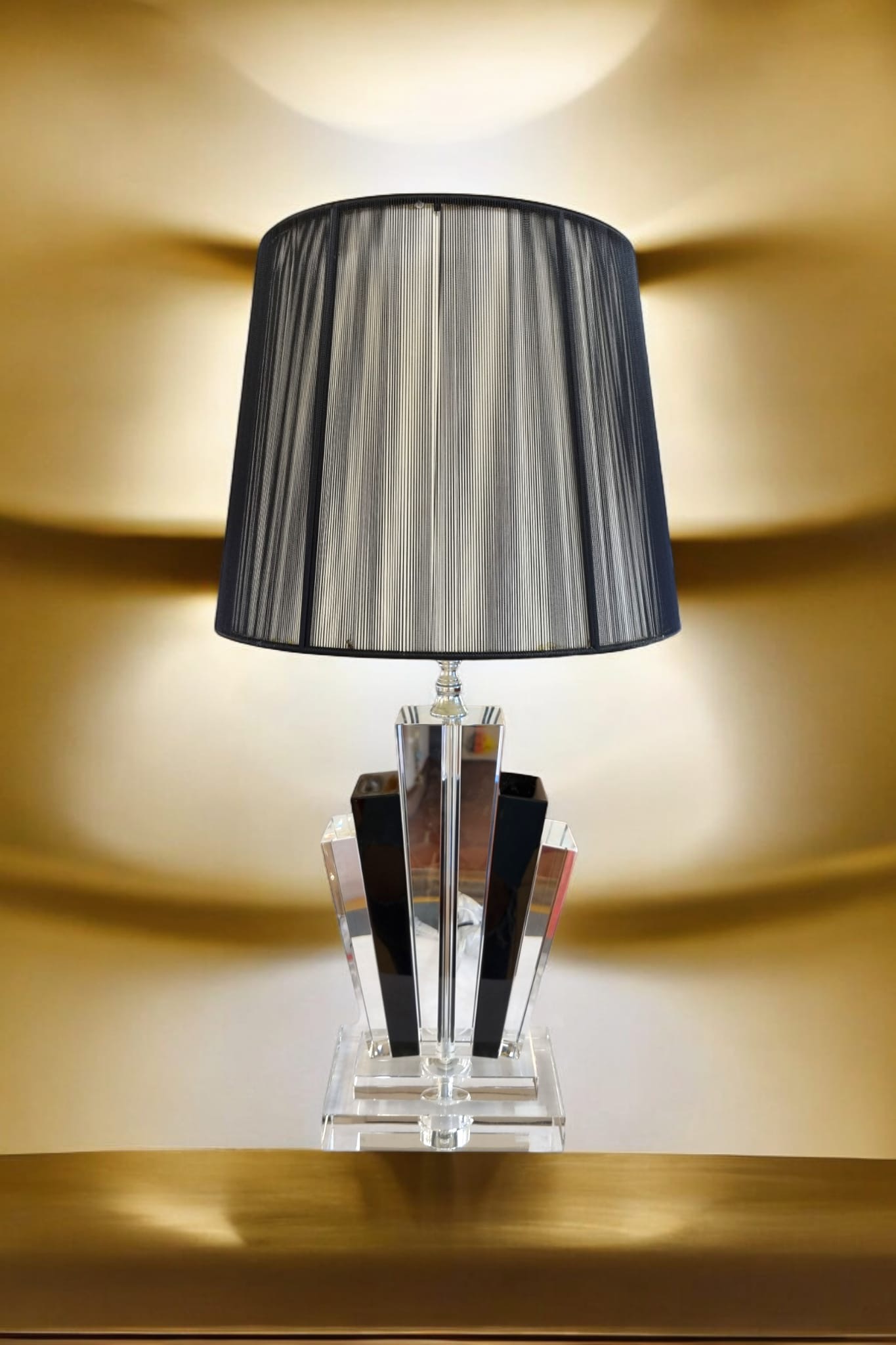 Lampe à poser vintage en verre clair