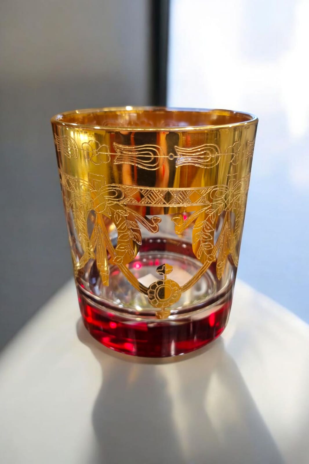 Verre à whisky ELSA NAPOLEON OR BASE ROUGE