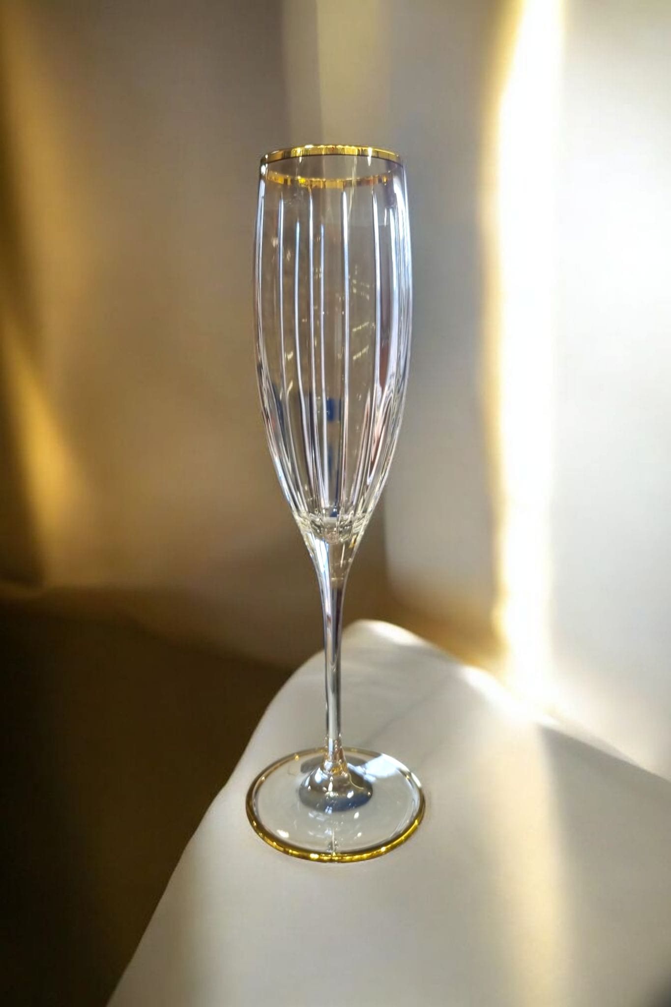 2 Flutes à Champagne en cristal LINEA DORE
