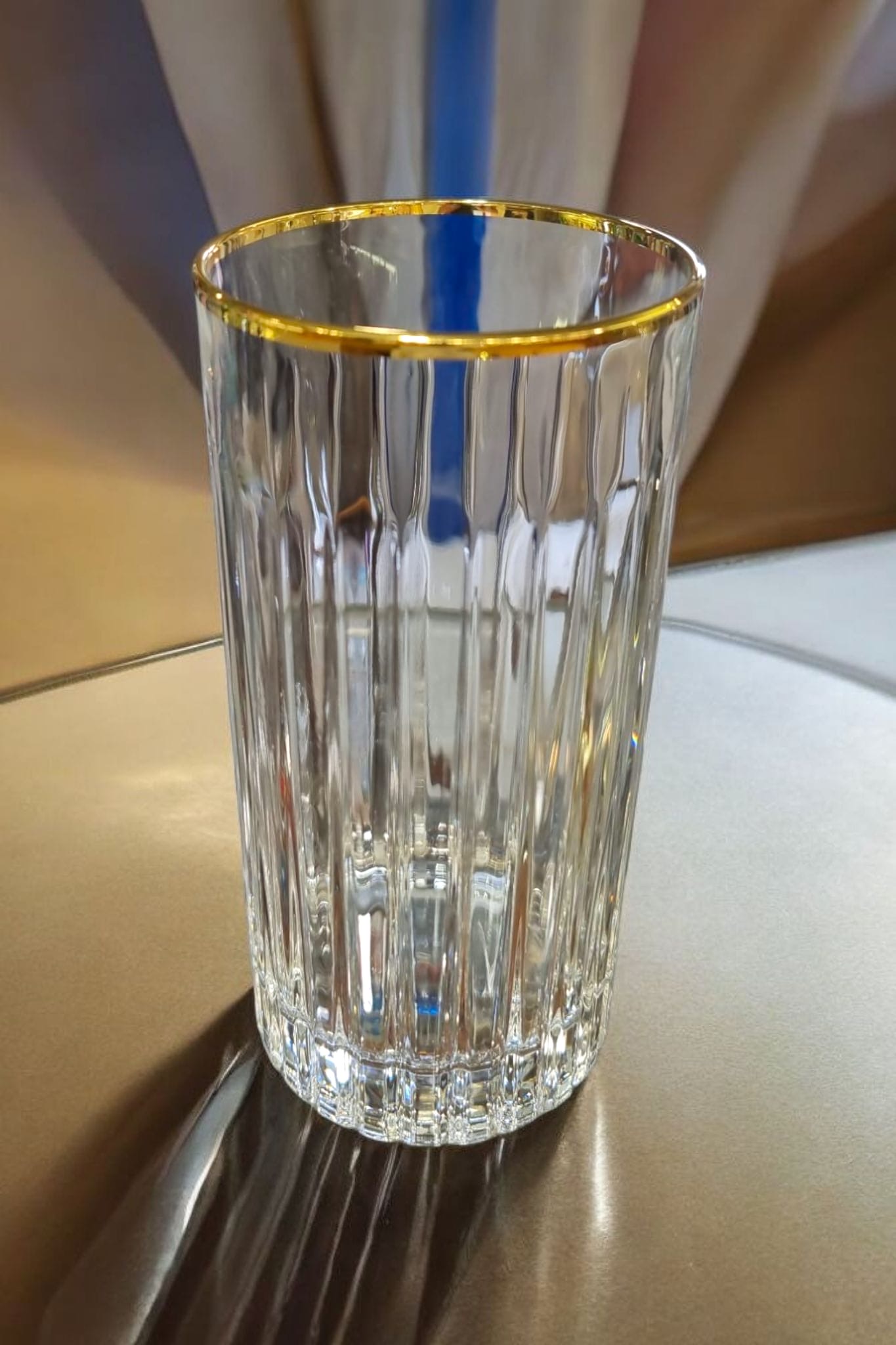 2 Chopes hautes en cristal LINEA DORE