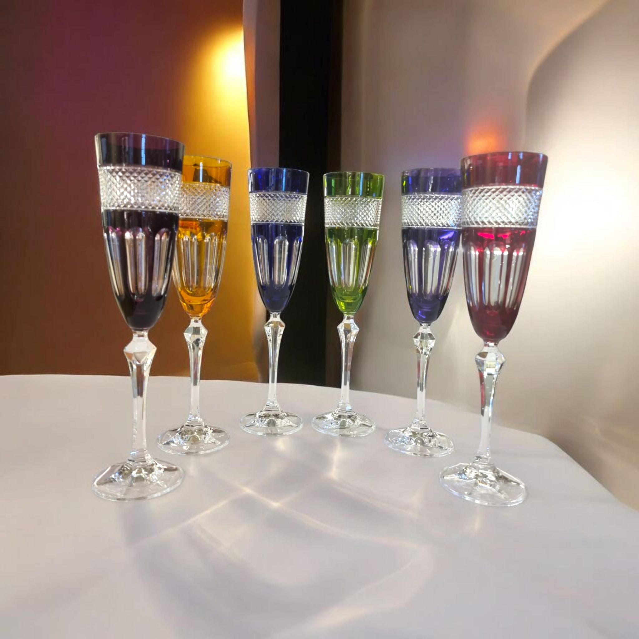 6 Flutes en Cristal Paris