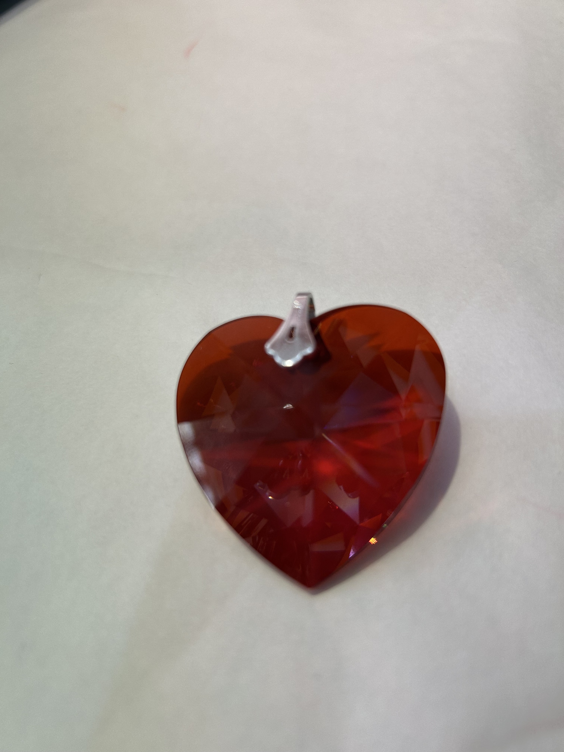 Pendentif Cœur en cristal Swarovski rouge magma