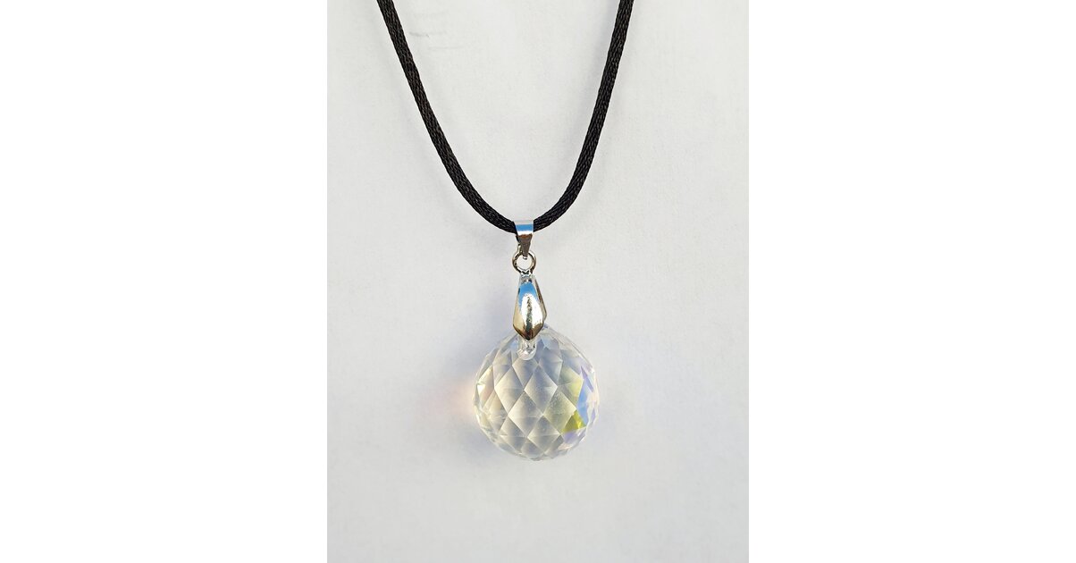 Pendentif Boule De Cristal à Facettes Vintage - Bijou Rare N°3546 - Occasion Parfait état