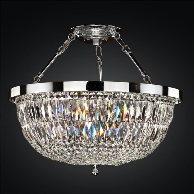 Lustre Cristal NEUERRAUM – Doré, 3 Lumières, Hauteur 35 Cm, Diamètre 40 Cm, Style Baroque