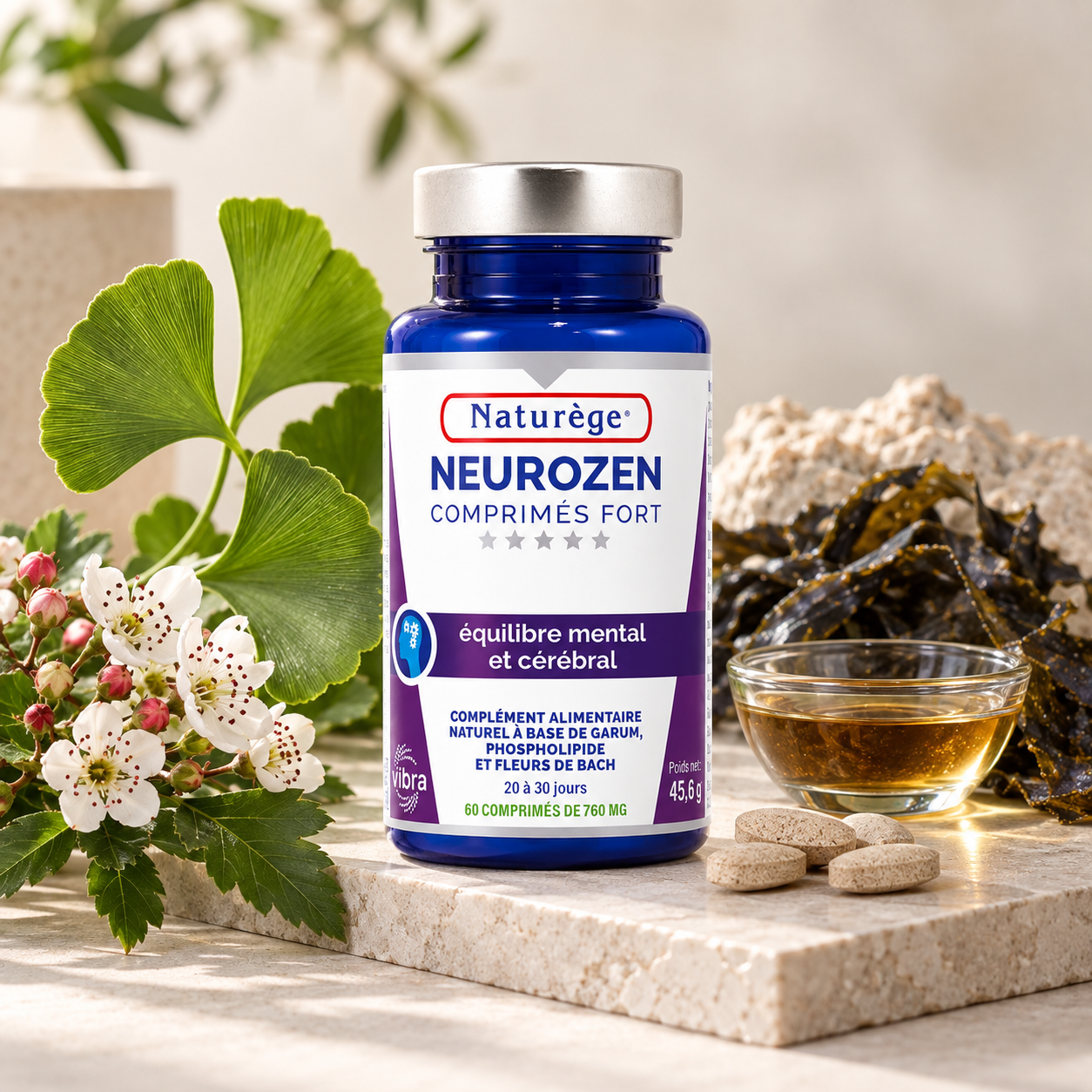 Naturège NEUROZEN – ginkgo aubépine et actifs naturels