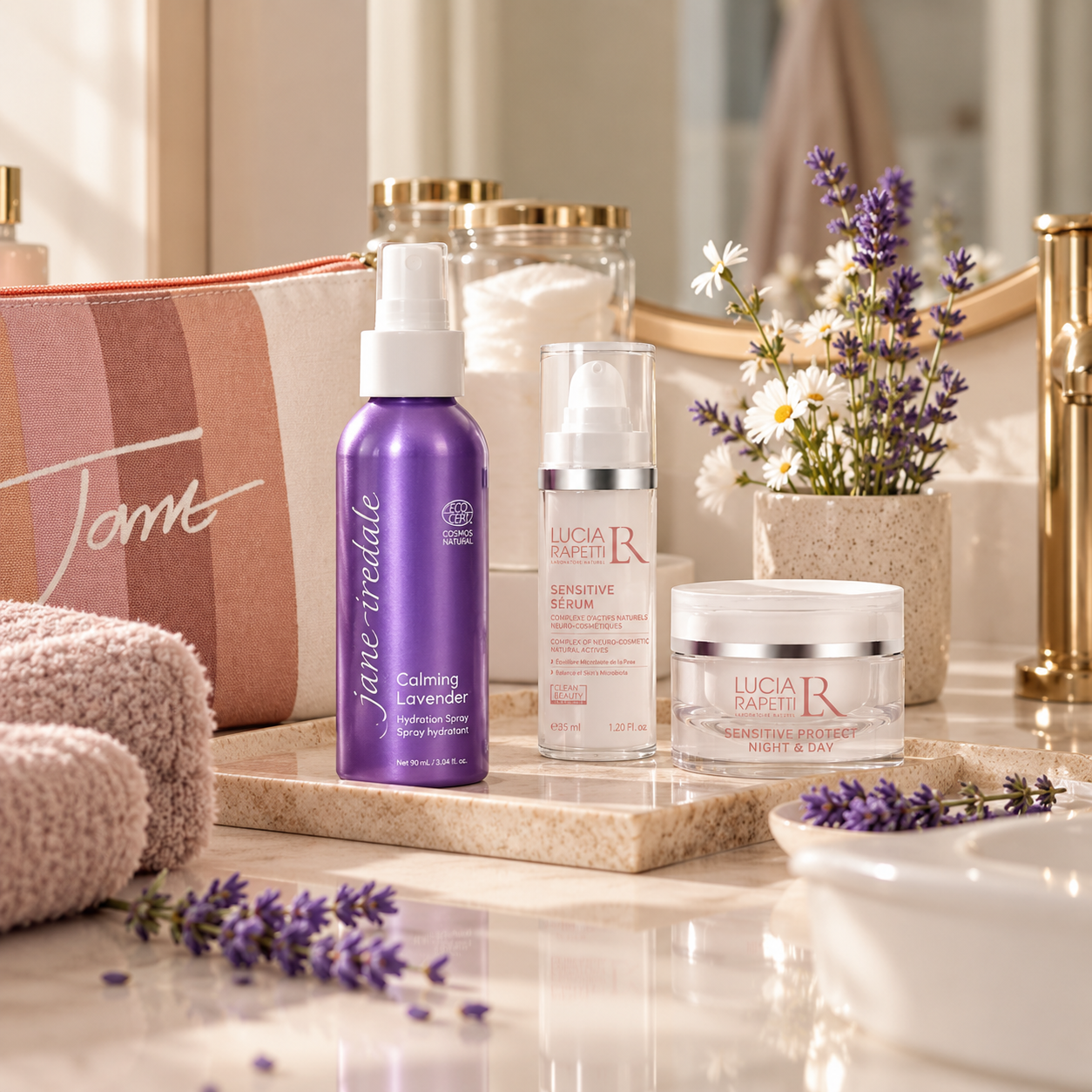 Rituel skincare lavande et douceur