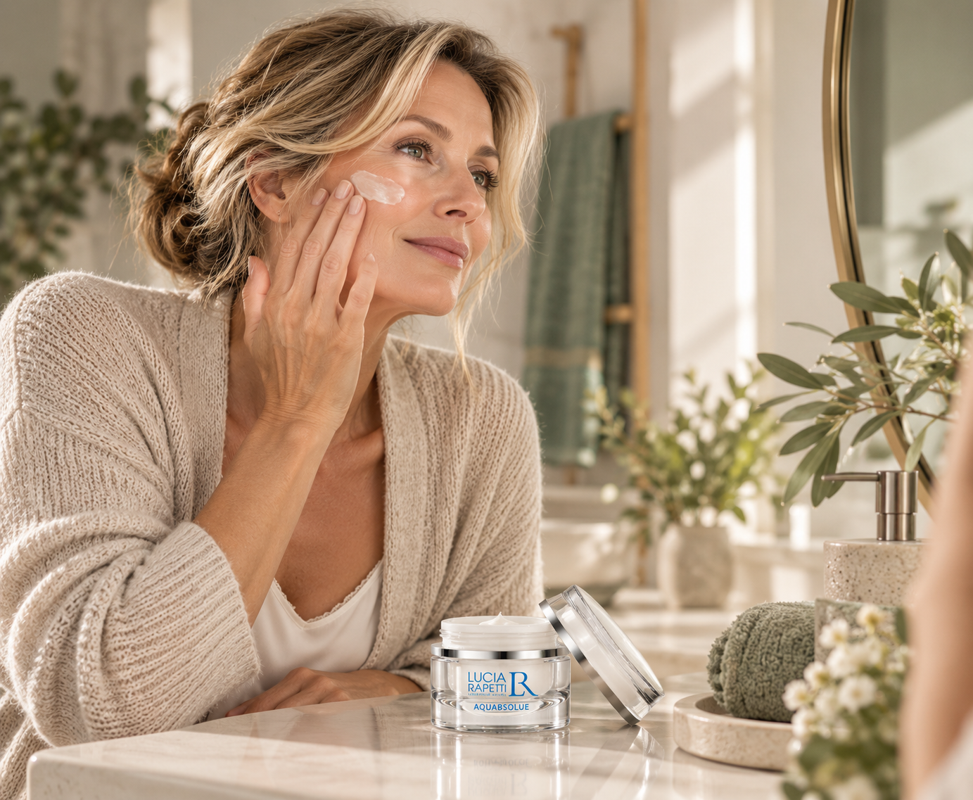 rituel beaute naturel devant le miroir
