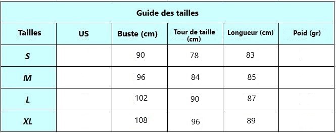 Guide des tailles