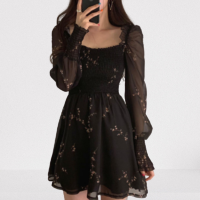Mini-robe-fleurie-noire-vintage