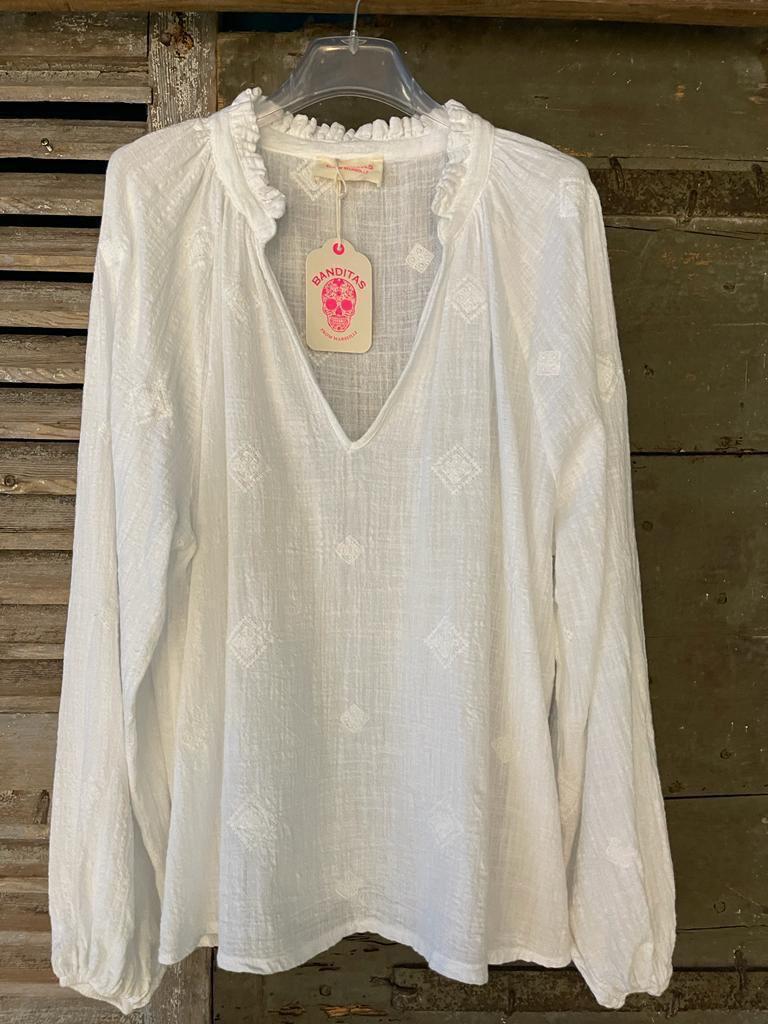 blouse youcca blanc banitas