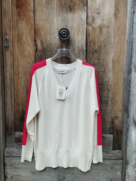 pull-maila-ecru-et-framboise-banditas