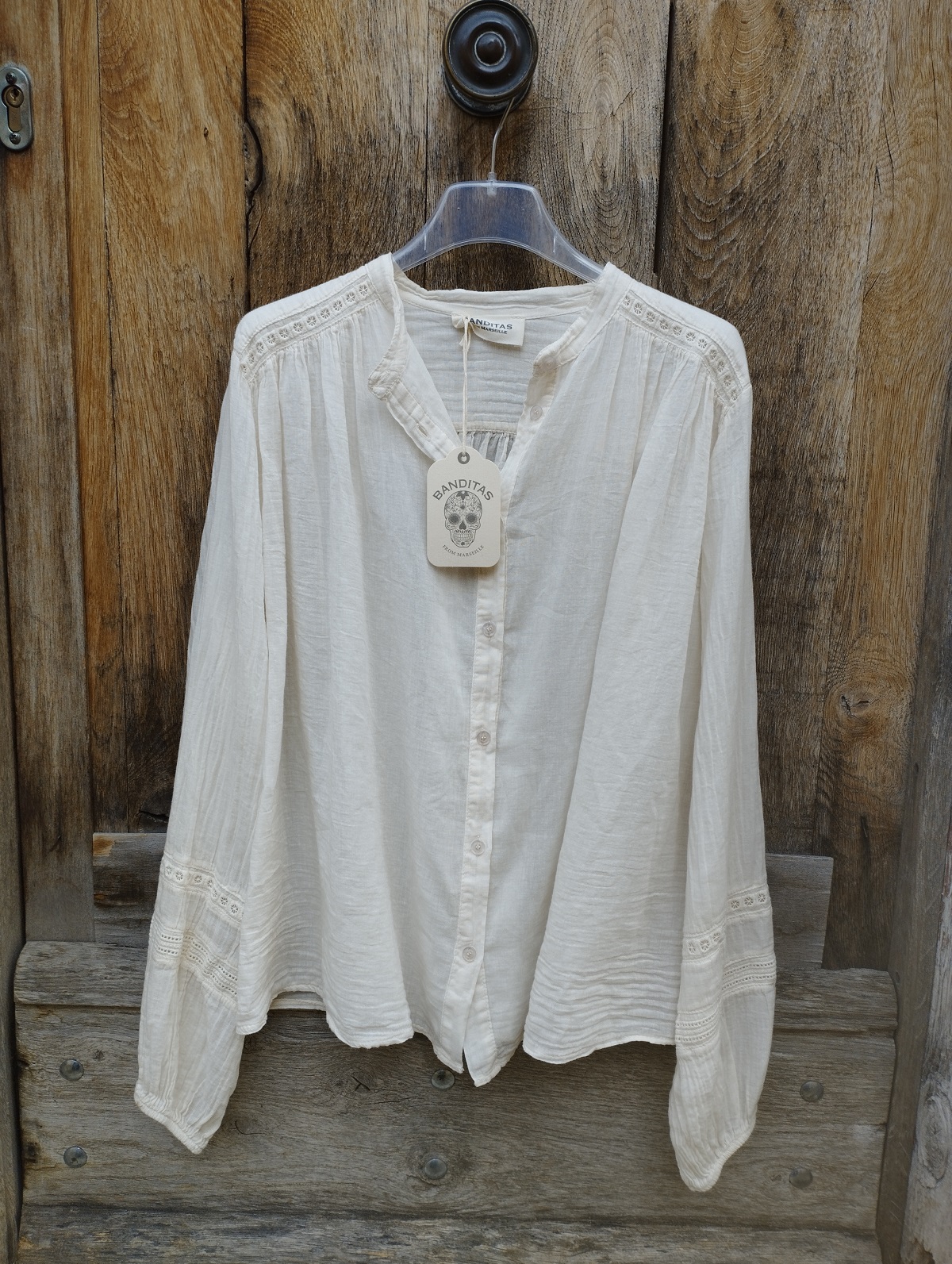 blouse aventurina écru banditas  0