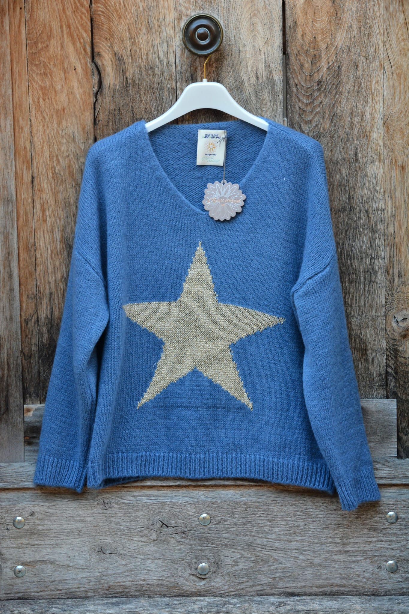 Pull STARS Bleu - April Vintage