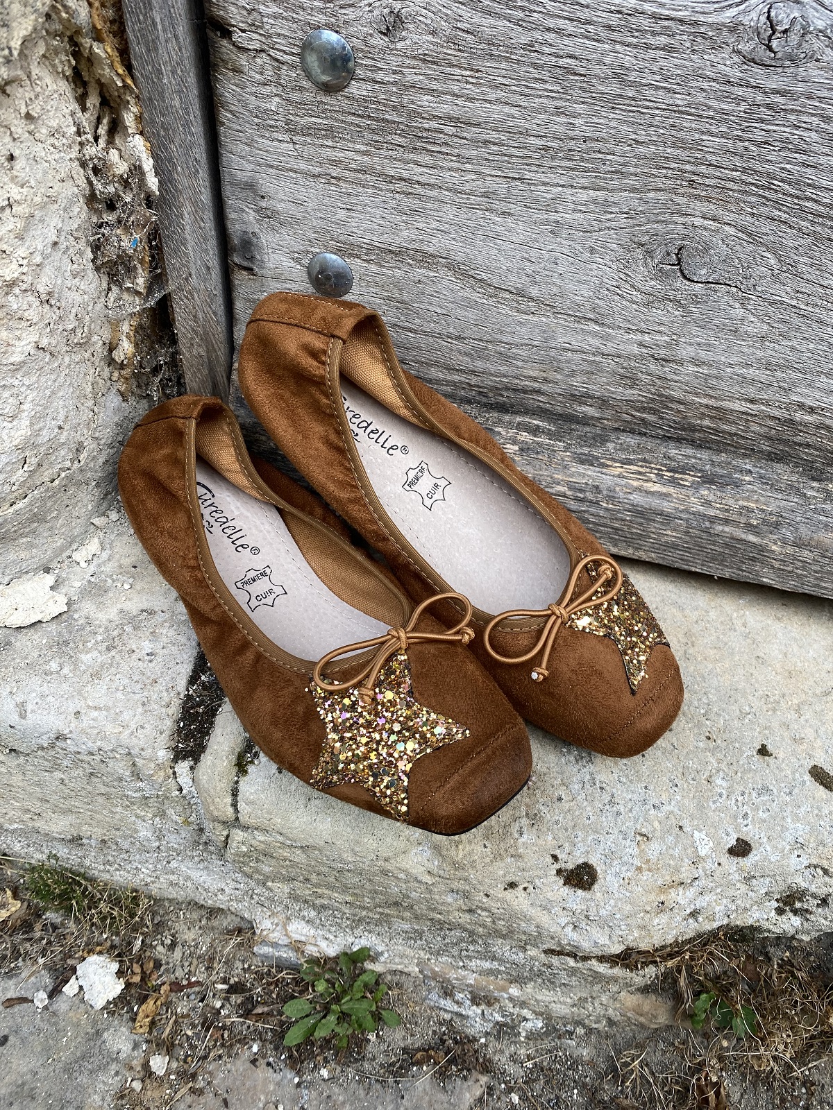 BALLERINES AVEC ETOILE CAMEL 4