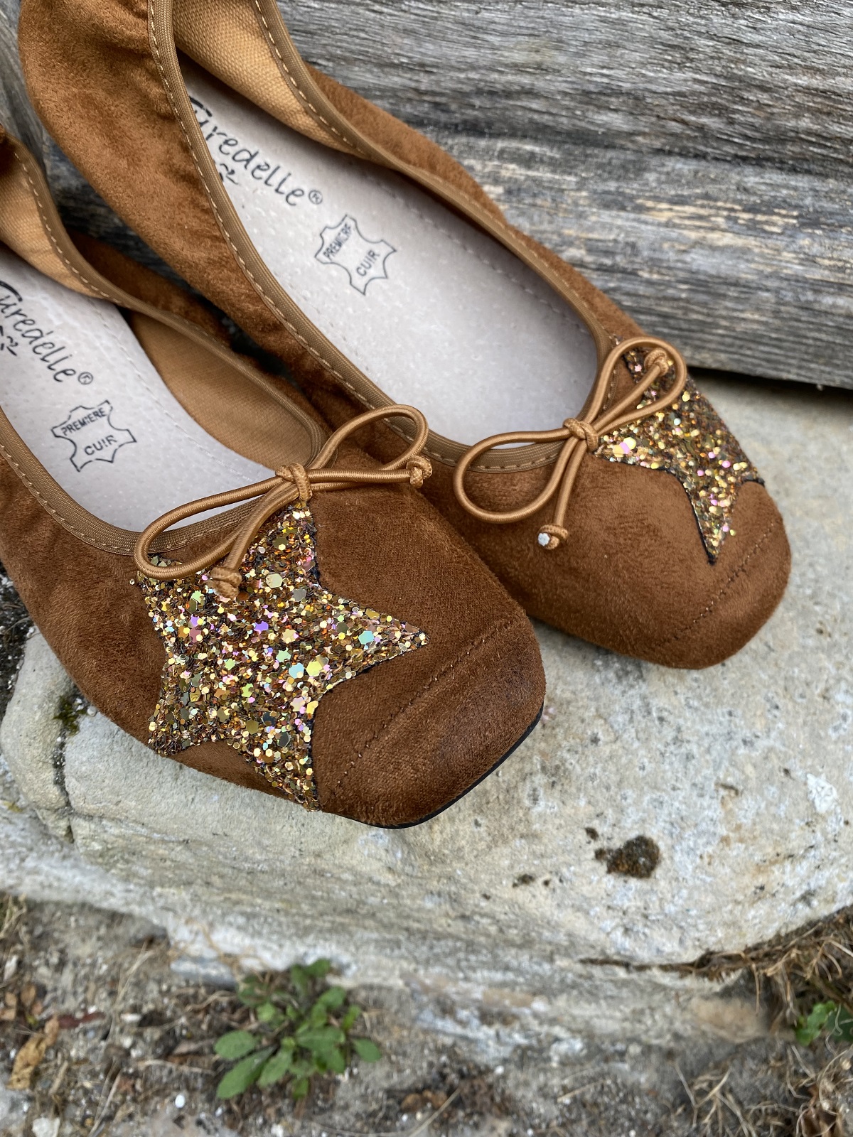 BALLERINES AVEC ETOILE CAMEL 5