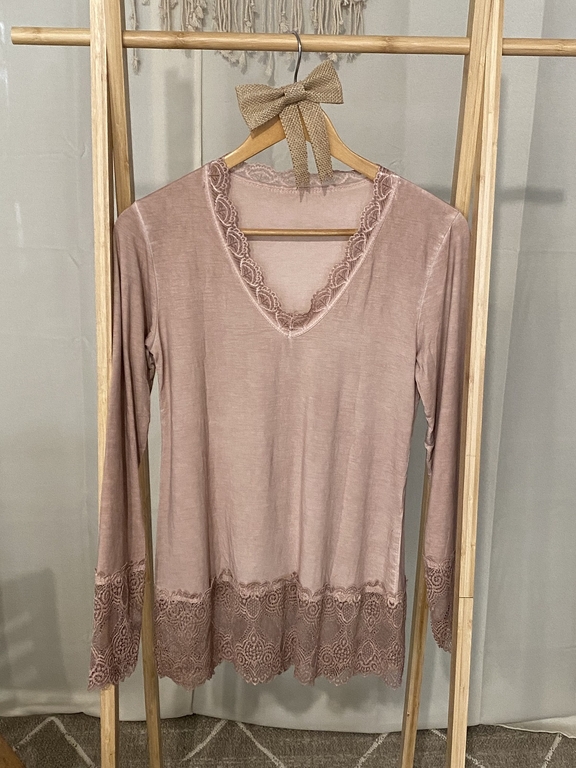 Sous pull DENTELLE rouleau rose poudré MODE/SOUS PULLS DENTELLE