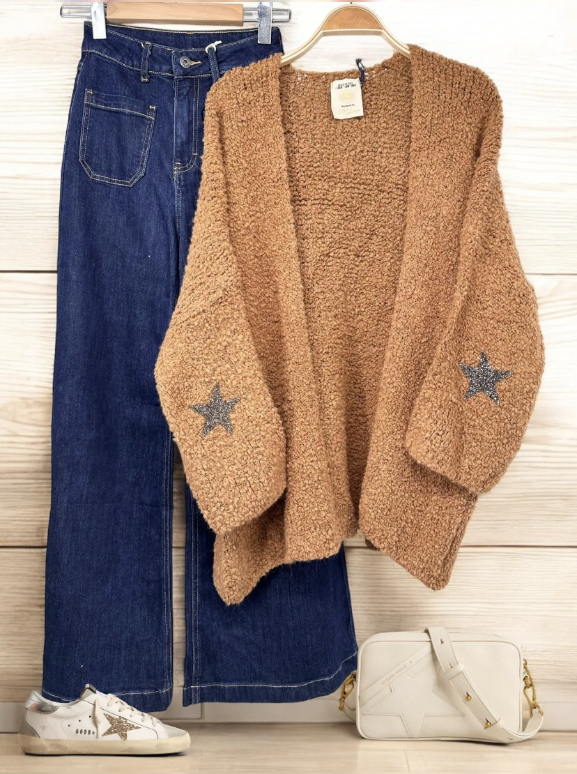 MAXI GILET DOUDOU ETOILE CAMEL APRIL VINTAGE