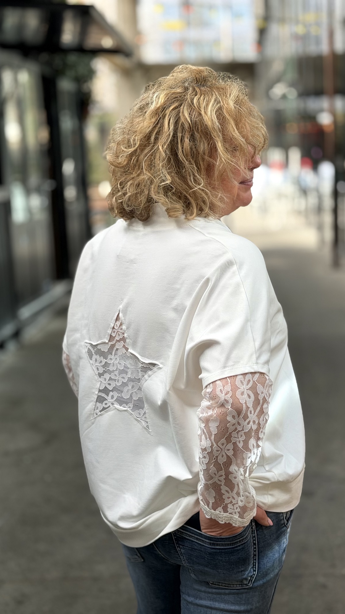 SWEAT T-SHIRT ETOILE DENTELLE BLANC APRIL VINTAGE 4