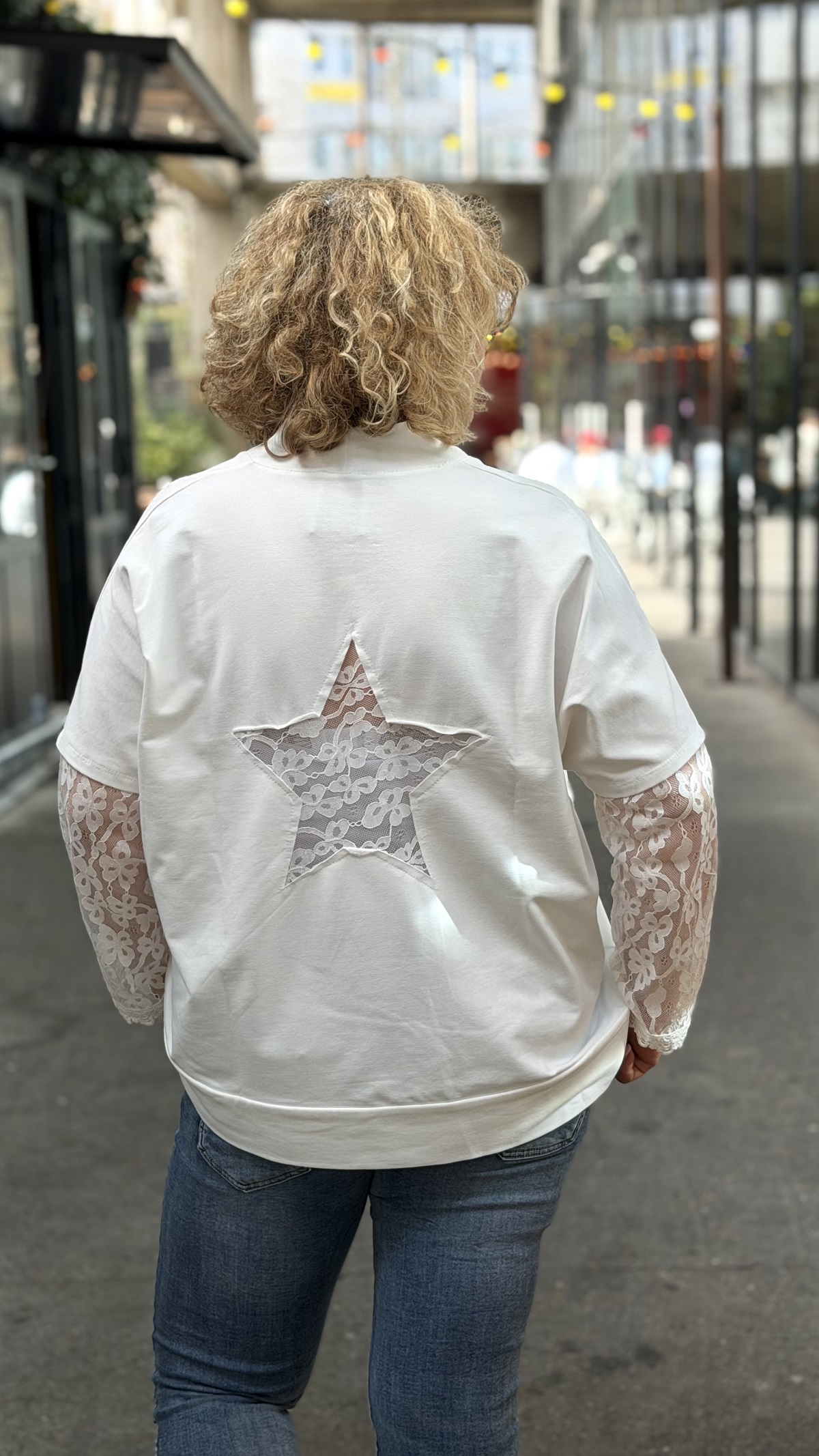 SWEAT T-SHIRT ETOILE DENTELLE BLANC APRIL VINTAGE 5