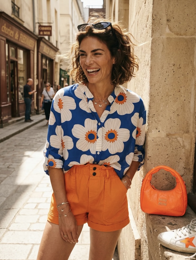 chemise-grosse-fleurs-bleu-roi