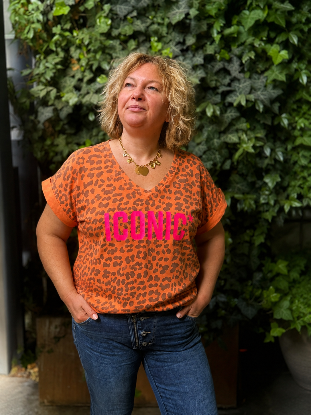 T-SHIRT ICONIC LEOPARD ORANGE APRIL VINTAGE 3