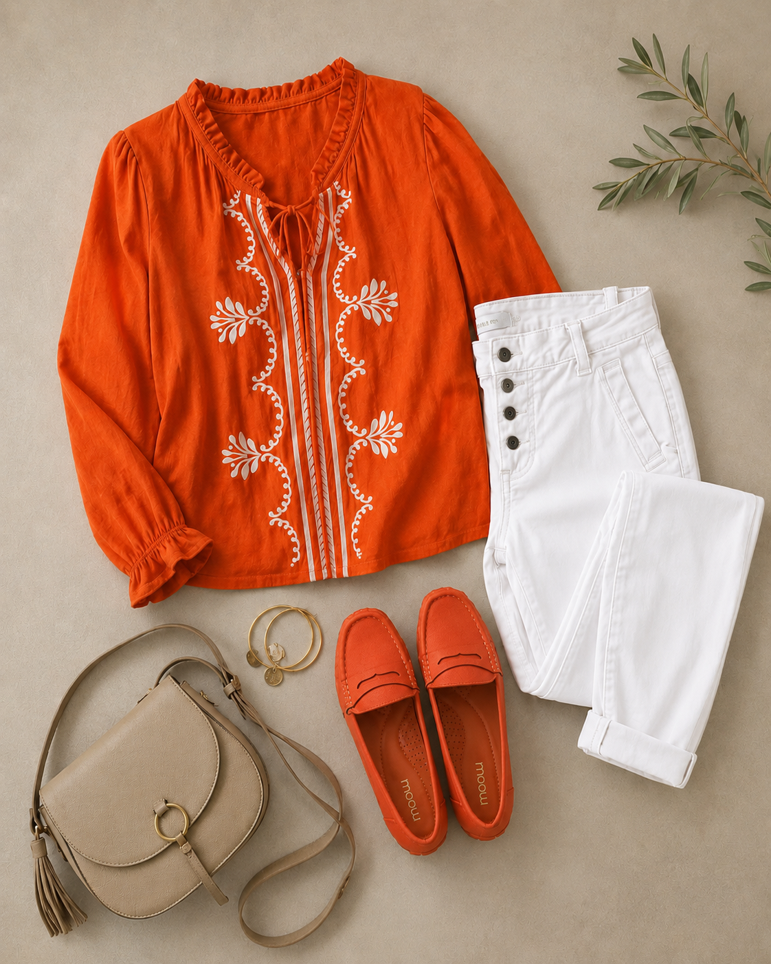 IDEE LOOK BLOUSE BRODEE ORANGE 1