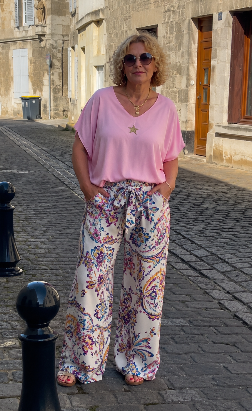 T-SHIRT OVERSIZE ETOILE ROSE