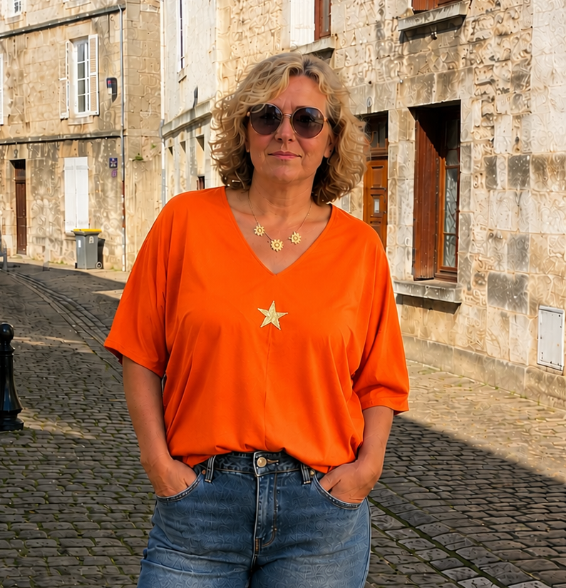 T-SHIRT ETOILE ORANGE