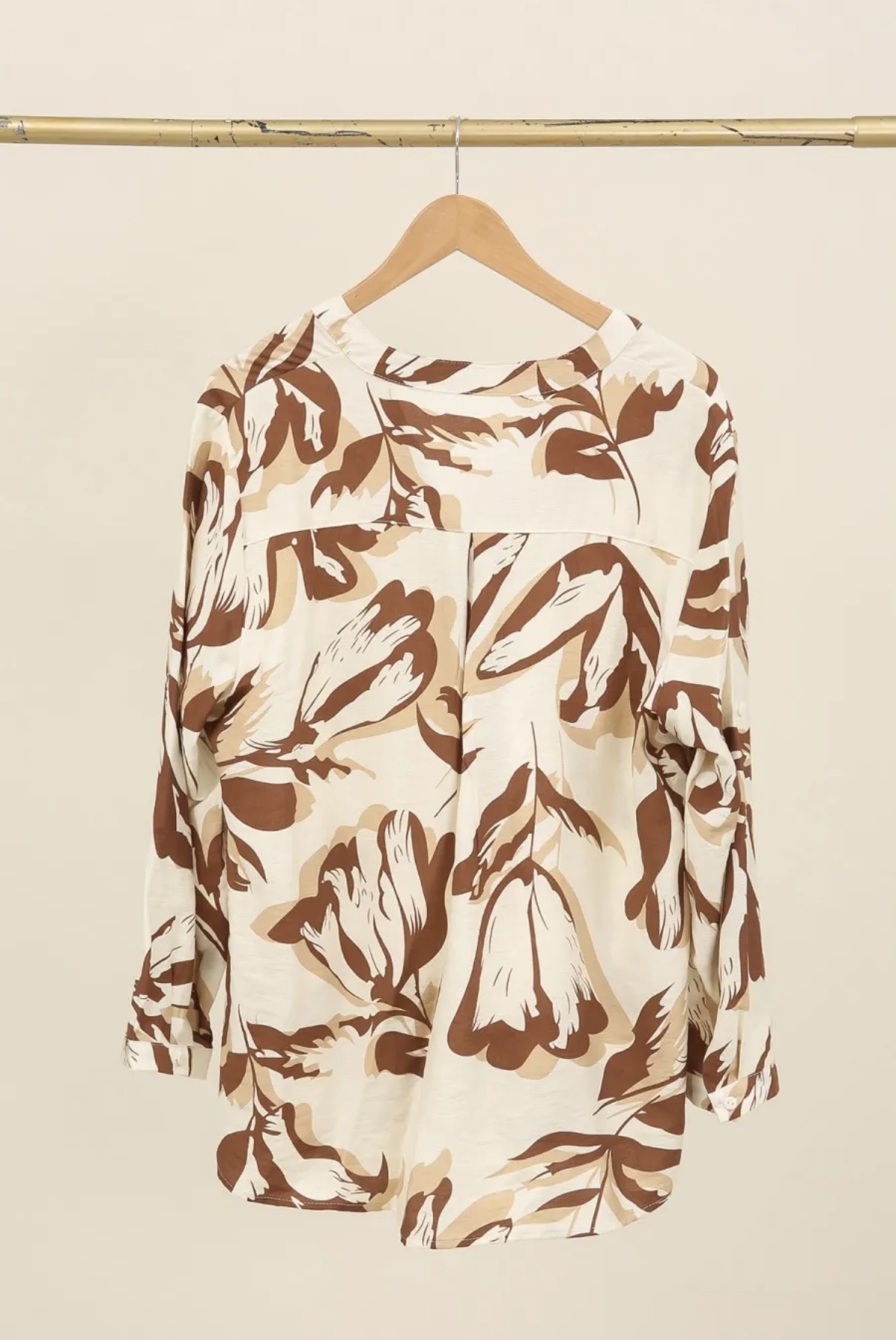 BLOUSE BEIGE ET CHOCOLAT GRANDE TAILLE CHRISTY2