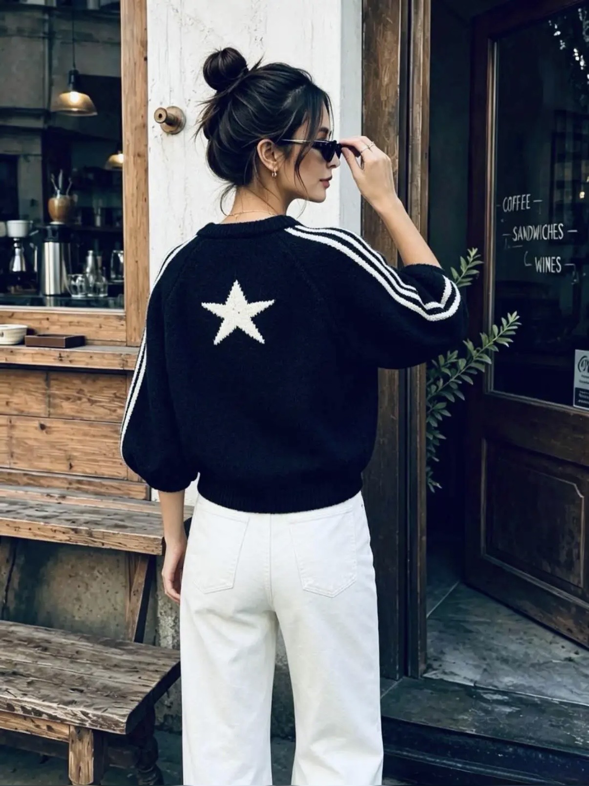 PULL ETOILE MARINE ET ECRU 2