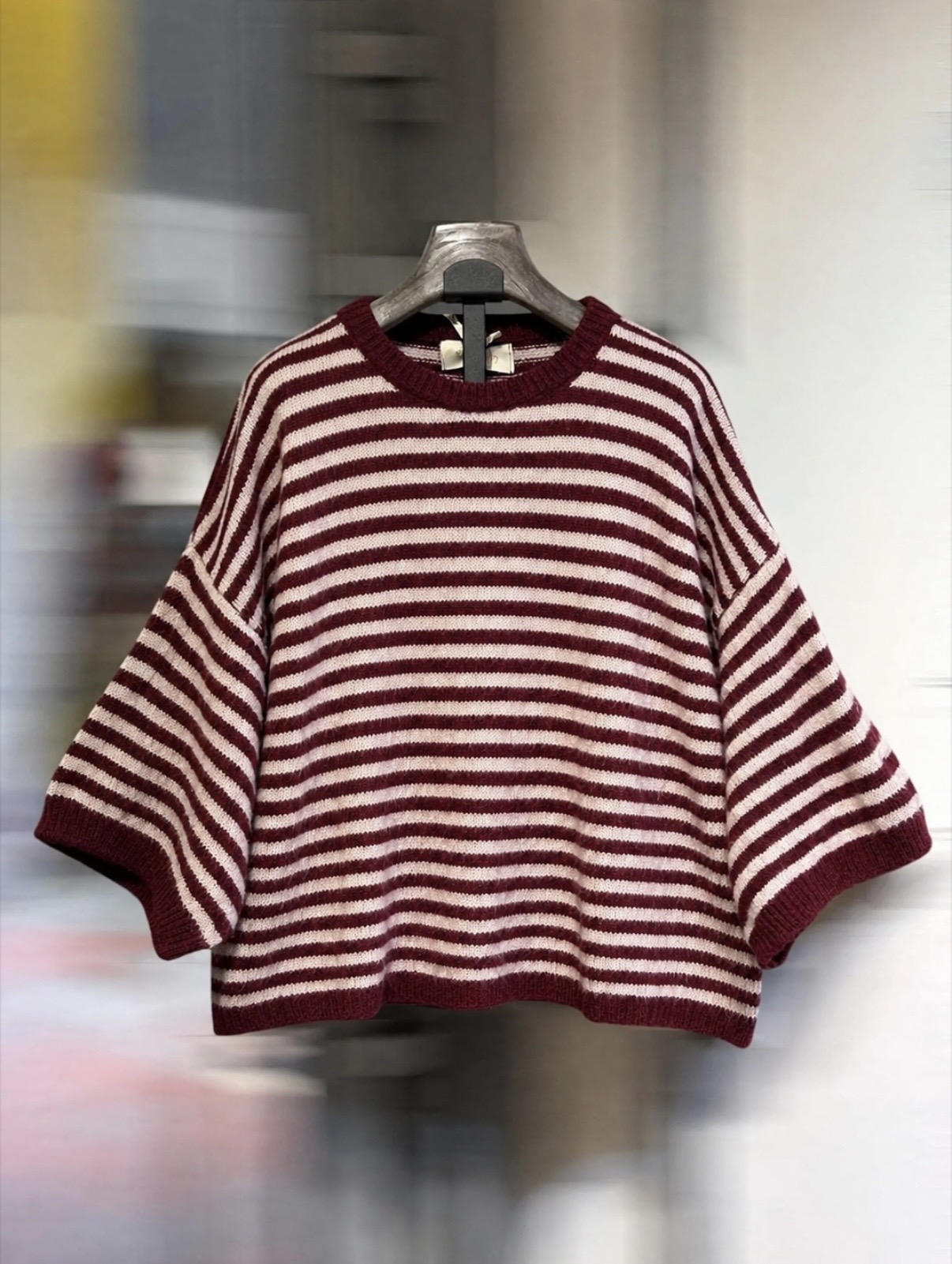 PULL MARINIERE BORDEAUX ET ROSE