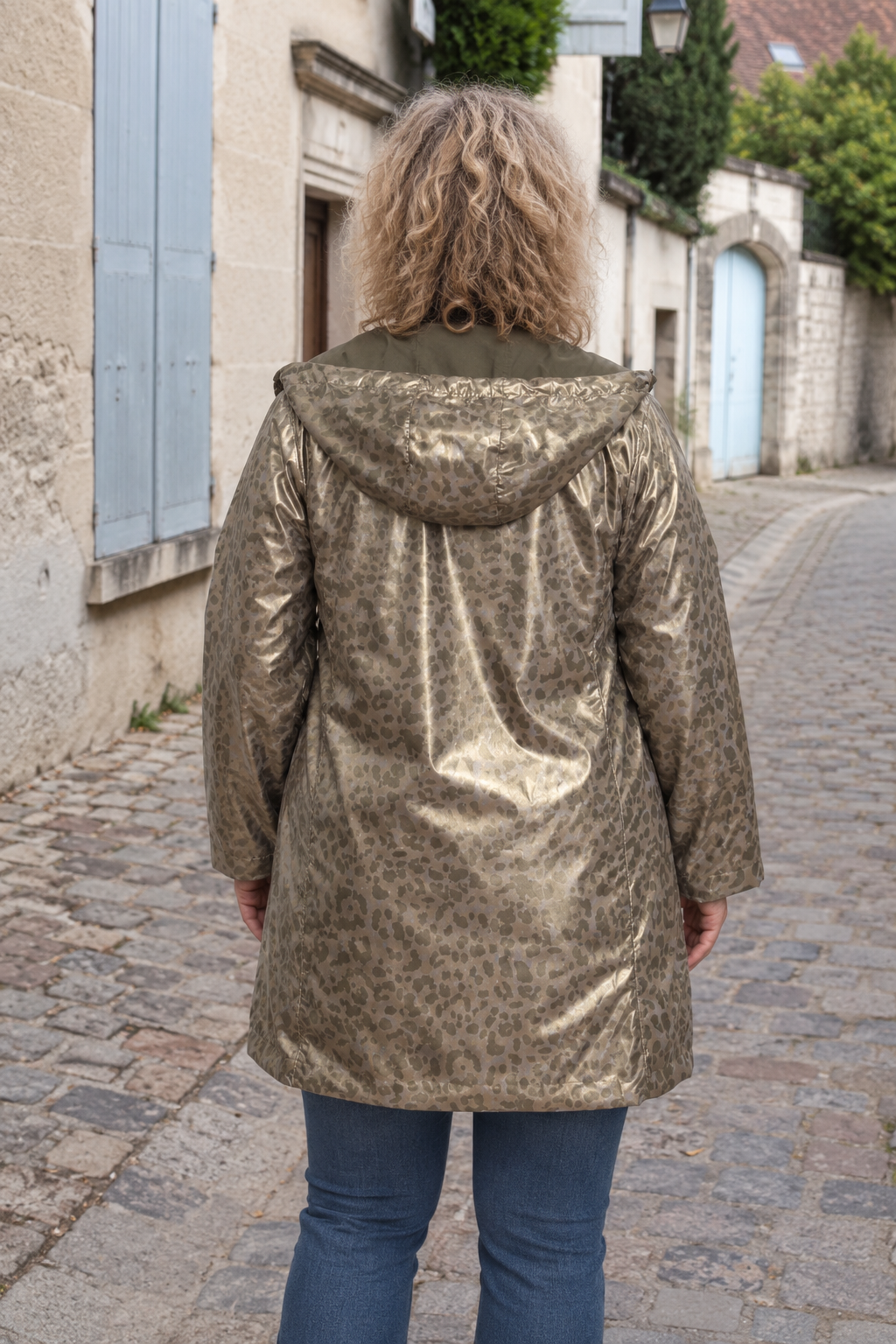 IMPERMEABLE REVERSIBLE KAKI LEOPARD GRANDE TAILLE 2