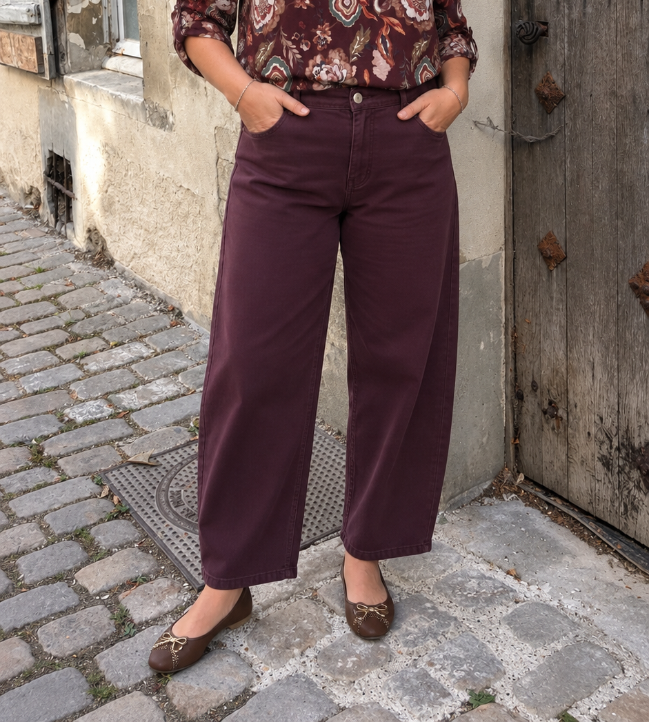 BLOUSE IMPRIME BOHEME GRANDE TAILLE BORDEAUX