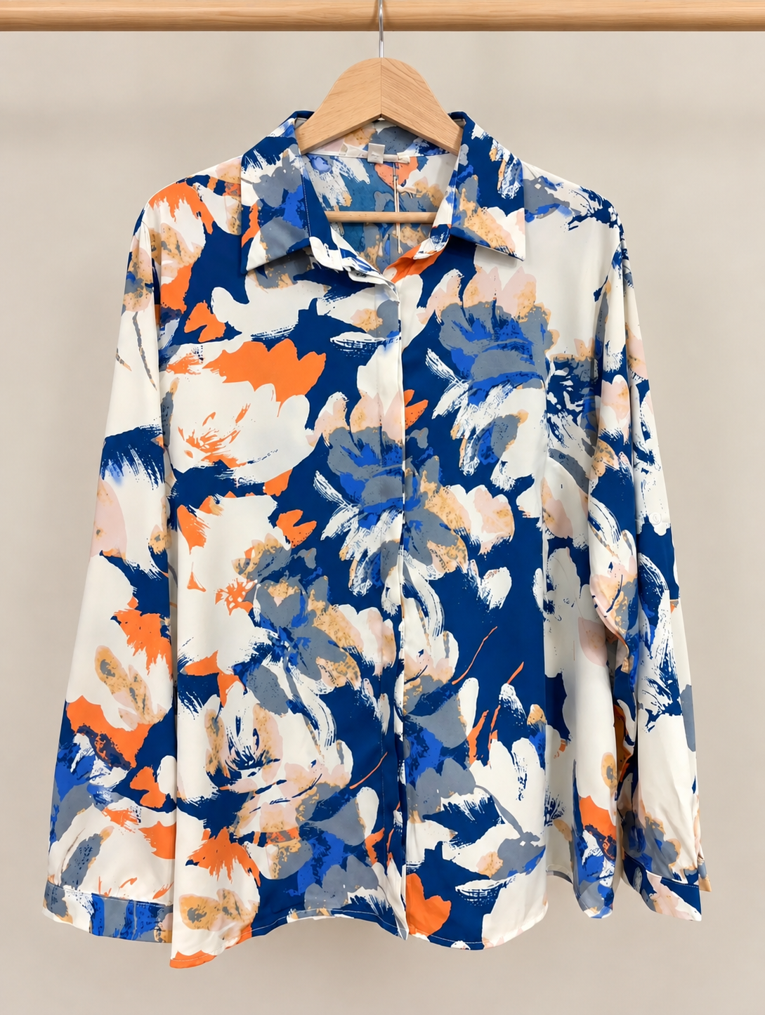 CHEMISE BLEU ROI ET ORANGE MAELLE