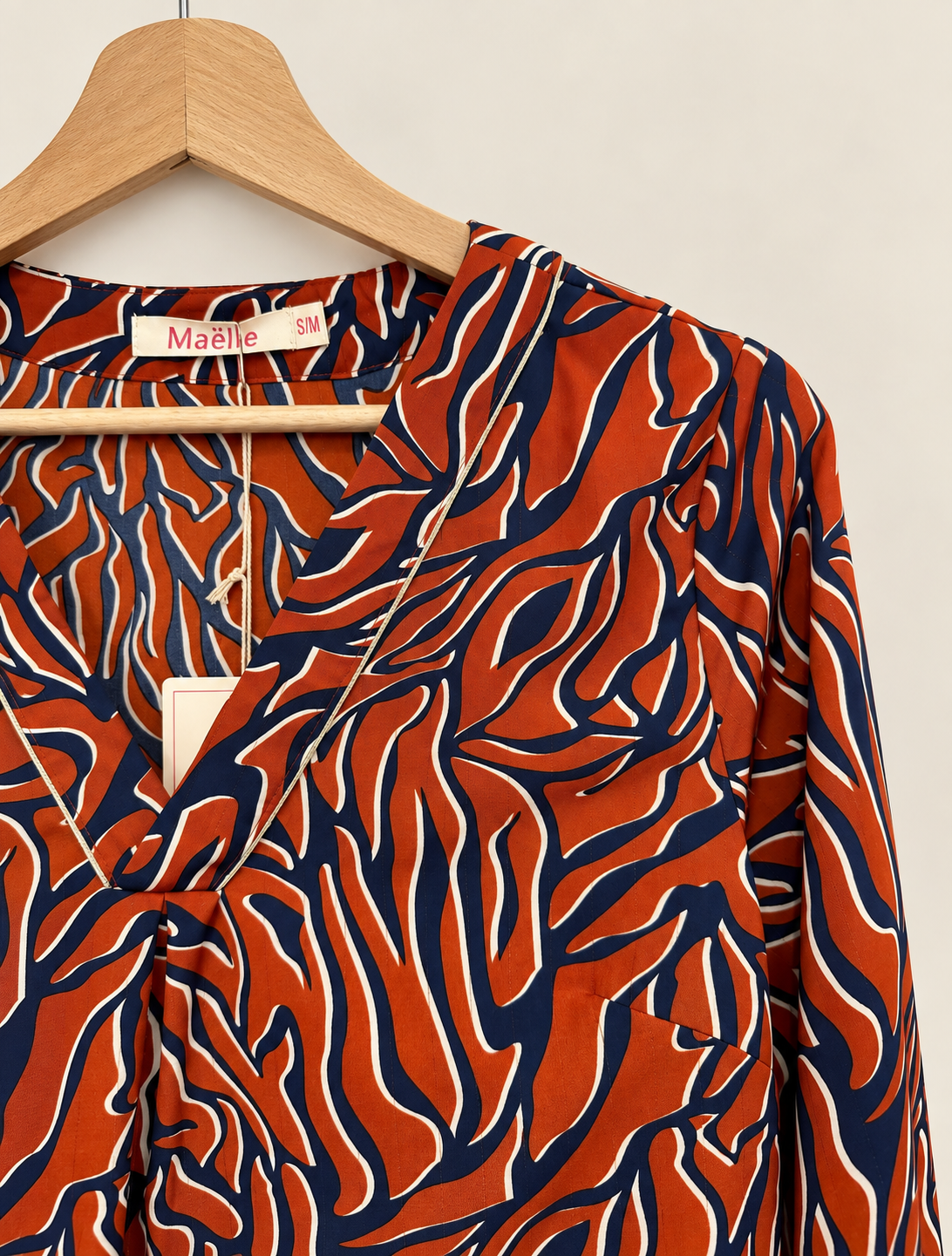 BLOUSE IMPRIME ROUILLE ET MARINE 1